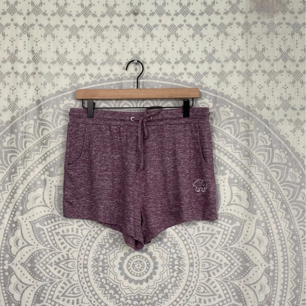 New $39 Ivory Ella Cozy Drawstring Soft Shorts Lounge Sleep Purple Eggplant M